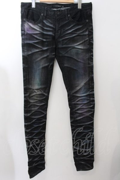 画像1: CIVARIZE / 立体加工ストレッチスキニーデニムパンツ 44 ブラックｘブルーｘパープル O-24-11-13-078-CI-pa-YM-OS