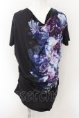 画像1: CIVARIZE / モードドレープフラワーTシャツ 46 ブラックｘブルー O-24-11-17-007-CI-ts-YM-OS (1)