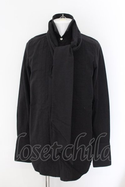 画像1: NO ID. BLACK / Cフランネルタックロングシャツ 1 ブラック O-24-11-30-035-NO-sh-YM-ZT1203A