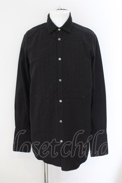 画像2: NO ID. BLACK / Cフランネルタックロングシャツ 1 ブラック O-24-11-30-035-NO-sh-YM-ZT1203A