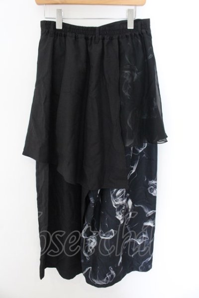 画像2: CIVARIZE / kompant レイヤード総柄スラックスパンツ 46 ブラック O-24-12-07-064-CI-pa-OW-ZT028