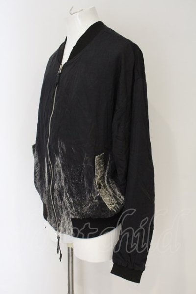 画像2: KMRii / Cotton Viscose Back Zip MA-1 ジャケット 2 ブラック O-24-12-29-055-KM-ja-YM-OS