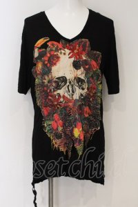 KMRii / BOTANICAL PARADISE Tシャツ 3 ブラック O-24-12-29-063-KM-ts-YM-ZT137