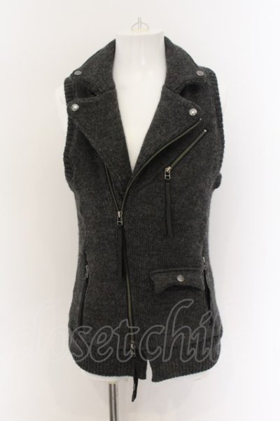 画像1: Moonage Devilment / Heavy Knit Riders Vest ベスト 44 グレー O-25-01-03-020-Mo-to-YM-ZT387