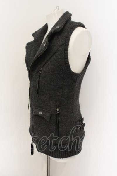 画像2: Moonage Devilment / Heavy Knit Riders Vest ベスト 44 グレー O-25-01-03-020-Mo-to-YM-ZT387