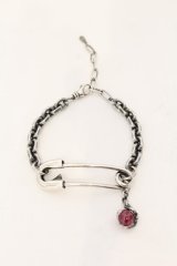 gunda / PIN BRACELET ブレスレット  シルバーｘレッド O-25-01-09-068-gu-ac-YM-OS