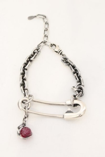 画像3: gunda / PIN BRACELET ブレスレット  シルバーｘレッド O-25-01-09-068-gu-ac-YM-OS