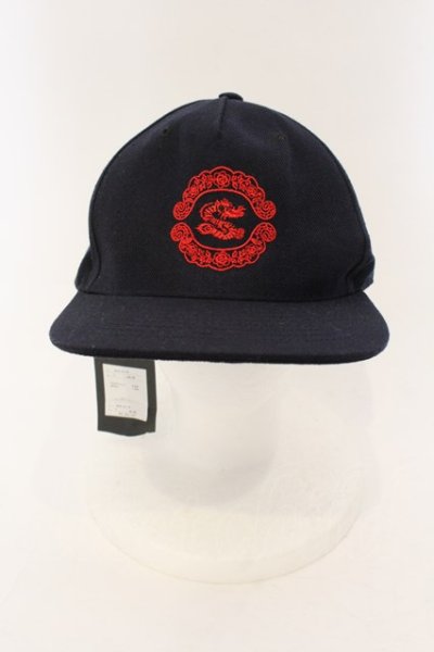 画像2: Moonage Devilment(清春) / EMBROIDERY FLAT VISOR キャップ  ブラック（ネイビー）ｘレッド O-25-01-09-072-Mo-za-YM-OS