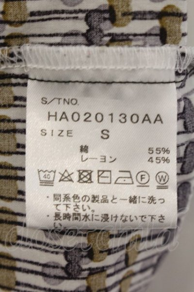 画像3: HARE / ノーカラー総柄シャツ S ブラウン系 O-25-01-12-017-HA-sh-YM-ZT189