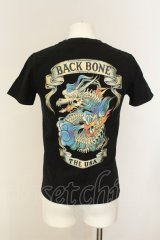 BACK BONE / ドラゴンプリントTシャツ S ブラック O-25-01-17-018-BA-ts-YM-ZT120