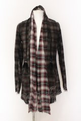 CIVARIZE / フェザーコードコーティングガウンカーディガン 46 レッド O-25-01-24-026-CI-to-YM-ZT301