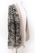 画像3: GLIMCLAP / Asymmetry pattern collar-less sweater カーディガン L ベージュ O-25-02-12-022-CL-to-YM-ZT0216 (3)