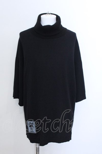 画像1: glamb / Half Sleeves Turtle Neckニット L ブラック O-25-02-20-033-gl-to-YM-OS