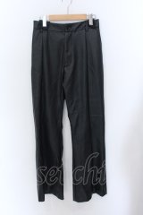 NO ID. BLACK / シンセティックレザーワイドレッグパンツ 2 ブラック O-25-02-20-050-NO-pa-YM-ZT-ML013