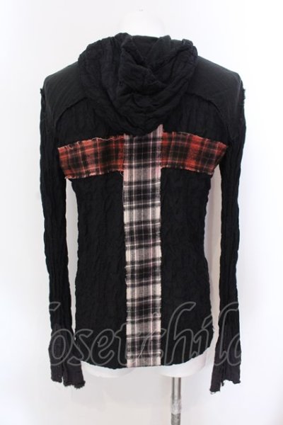 画像3: LGB / SHIRT-G/PK/BACK CROSS　フード付きシャツ レディース1 ブラック O-25-02-23-003-LG-sh-YM-OS