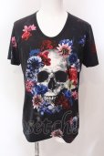 画像1: CIVARIZE / 転写スカルフラワーTシャツ 46 ブラック O-25-02-23-033-CI-ts-YM-OS (1)