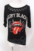 画像1: JURY BLACK / デビルリッププリント五分袖Tシャツ 1 ブラック O-25-02-23-007-JU-ts-YM-OS (1)