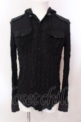 LGB / SHIRT-G/PK/BACK CROSS　フード付きシャツ レディース1 ブラック O-25-02-23-003-LG-sh-YM-ZT071