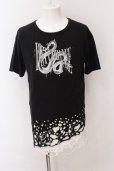 画像1: CIVARIZE / オパールレイヤードBIG　Tシャツ 44 ブラックｘホワイト O-25-02-24-078-CI-ts-YM-OS (1)