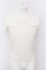 5351pour les Hommes / DIRECTOURS COTTON VネックTシャツシャツ 2 ホワイト O-25-02-24-030-53-ts-YM-ZT205