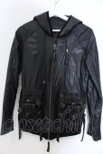 画像1: KMRii / Goat Leather Hoodie レザーパーカー 1 ブラック O-25-02-28-045-KM-ou-YM-OS (1)