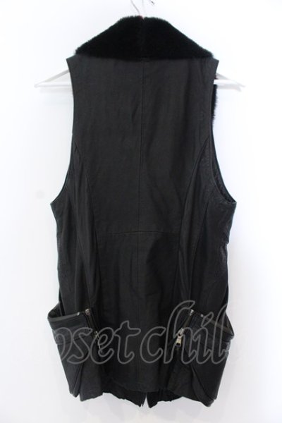 画像4: 14th Addiction / Goat Skin Mouton Vest レザーベスト 1 ブラック O-25-02-28-046-14-ja-YM-OS