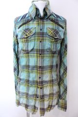 LGB / SHIRT-G/STD/M　チェックシャツ【メンズ1】 1 グリーン O-25-02-28-056-LG-sh-YM-ZT277