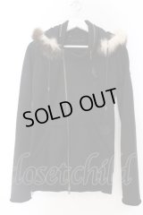 14th Addiction / FUR HOODIE プリントリペアパーカー 1 ブラック O-25-02-28-061-14-to-YM-OS