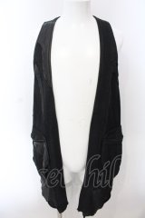 14th Addiction / COATING SWEAT LONG VEST　ベスト  ブラック O-25-02-28-067-14-to-YM-OS