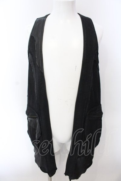 画像1: 14th Addiction / COATING SWEAT LONG VEST　ベスト  ブラック O-25-02-28-067-14-to-YM-OS