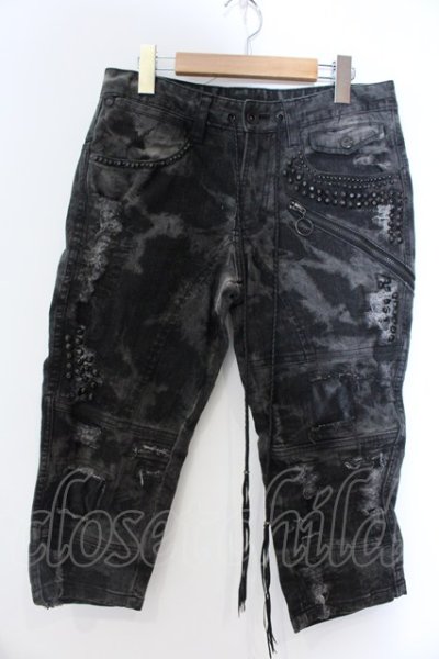 画像1: KMRii / Crush Skinny Cropped Denim パンツ 1 ブラックｘグレー O-25-02-28-096-KM-pa-YM-OS