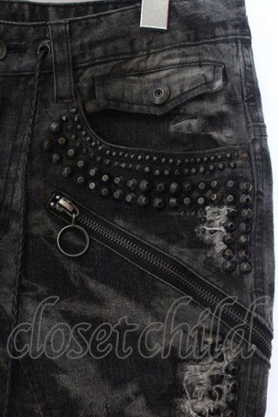 画像2: KMRii / Crush Skinny Cropped Denim パンツ 1 ブラックｘグレー O-25-02-28-096-KM-pa-YM-OS