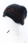 画像1: KMRii / CableMohairBeanie　ニットキャップ  ブラックｘレッド O-25-02-28-110-KM-za-YM-OS (1)