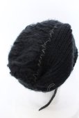 画像3: KMRii / CableMohairBeanie　ニットキャップ  ブラックｘレッド O-25-02-28-110-KM-za-YM-OS (3)