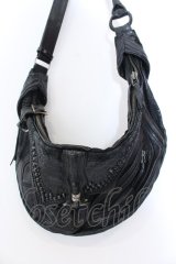 KMRii / Leather Shoulder　レザーバッグ  ブラック O-25-02-28-112-KM-ba-YM-OS