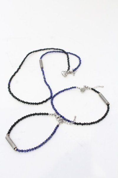 画像1: GLIM CLAP / 3 pieces natural stone アクセサリ-  ブルーｘブラック O-25-02-28-120-GL-ac-YM-OS