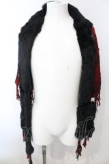 KMRii / MAGNOLIA FUR LEATHER STOLE ストール  レッドｘブラック O-25-02-28-121-KM-za-YM-OS