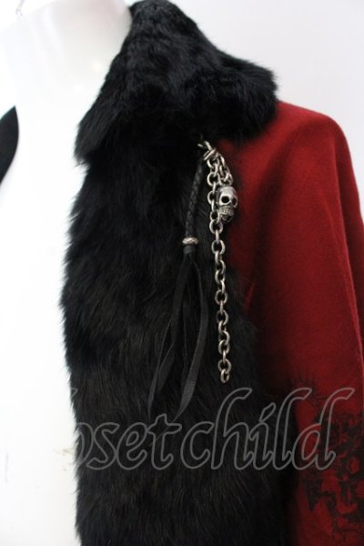 画像3: KMRii / MAGNOLIA FUR LEATHER STOLE ストール  レッドｘブラック O-25-02-28-121-KM-za-YM-OS