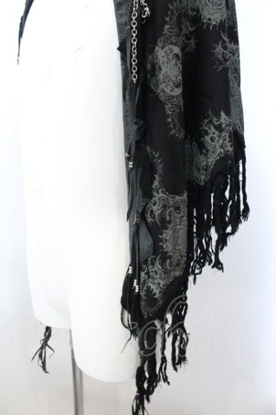 画像2: KMRii / MAGNOLIA LEATHER STOLE ストール  ブラック O-25-02-28-122-KM-za-YM-OS