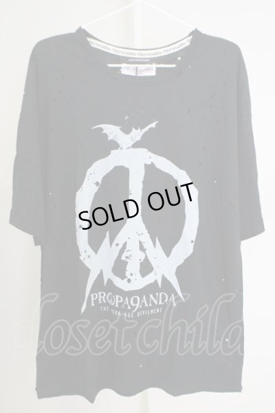 画像1: Moonage Devilment / 【タグ付き】PROPA9ANDAコラボ REVERBRATION SHADOW（クラッシュ）Tシャツ 46 ブラック T-24-07-05-018-Mo-ts-YM-ZT