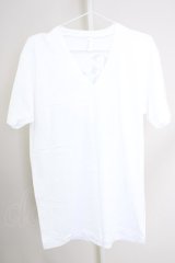 KUROYUME / バックプリントVネックTシャツ M ホワイト T-24-07-05-008-KU-ts-YM-ZT