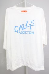 GALLIS ADDICTION / 発泡スケルトン Tシャツ L ホワイト T-24-08-02-005-GA-ts-YM-ZT315