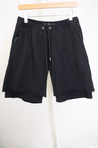 【WINTERセール】NO ID. /  裏毛レイヤードハーフPT　パンツ 1 ブラック T-24-09-11-034-NO-pa-YM-ZT075