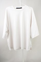 NO ID. / ドロップショルダードレープBIG Tシャツ ONE ホワイト T-24-09-11-007-NO-ts-YM-ZT061