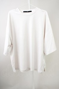 【WINTERセール】NO ID. / ドロップショルダードレープBIG Tシャツ ONE ホワイト T-24-09-11-007-NO-ts-YM-ZT061