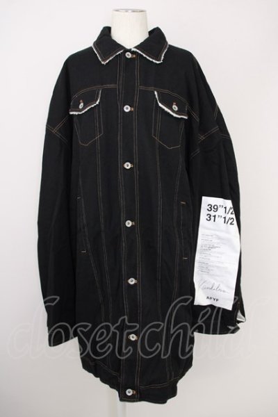 画像1: AFYF（rovtski） / バックパッチ LONG DENIM　Gジャン  ブラック T-24-09-24-008-AF-ou-YM-ZT