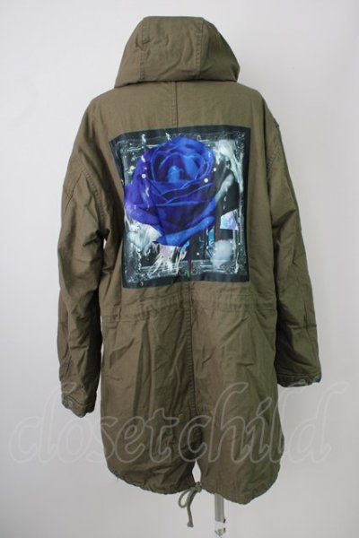 画像2: KMK(KINGLY MASK) / コート.Back ”Purple Blue Rose”Triple Color モッズ L カーキ T-24-12-07-006-KM-ou-YM-ZT-M130