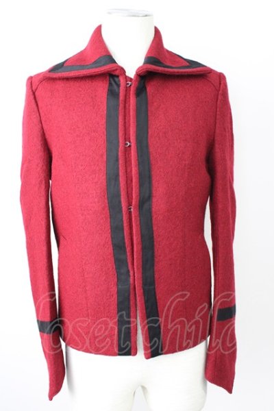 画像1: kiryuyrik / Wool Rayon Stand Coller ジャケット S レッド T-24-12-11-008-ki-ou-YM-ZT-M104