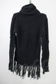 画像2: A.F ARTEFACT / トップス.FEMME FRINGE HIGH NECK KNIT TOPS 2 ブラック T-25-01-30-001-A.-to-YM-ZT (2)