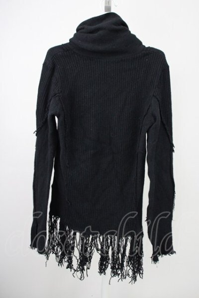 画像2: A.F ARTEFACT / トップス.FEMME FRINGE HIGH NECK KNIT TOPS 2 ブラック T-25-01-30-001-A.-to-YM-ZT